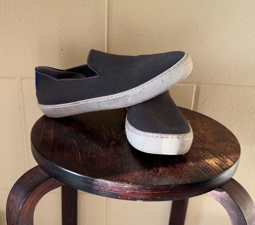 Rothy’s Women’s 9 Gray Slip On Sneaker Comfort Flats Minimalist Coastal Shoes